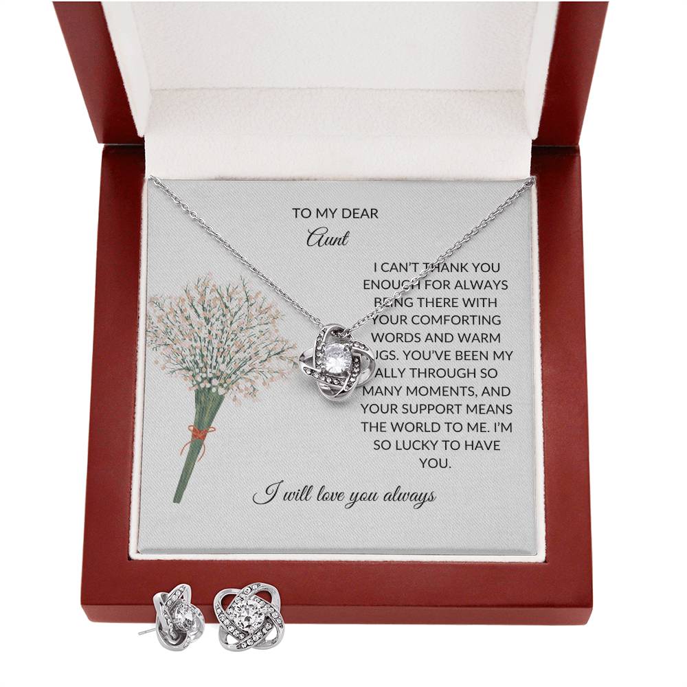 Beautiful Love Knot Necklace and Earring Set – A Memorable Gift for Your Wonderful Aunt - SOUVMOUR