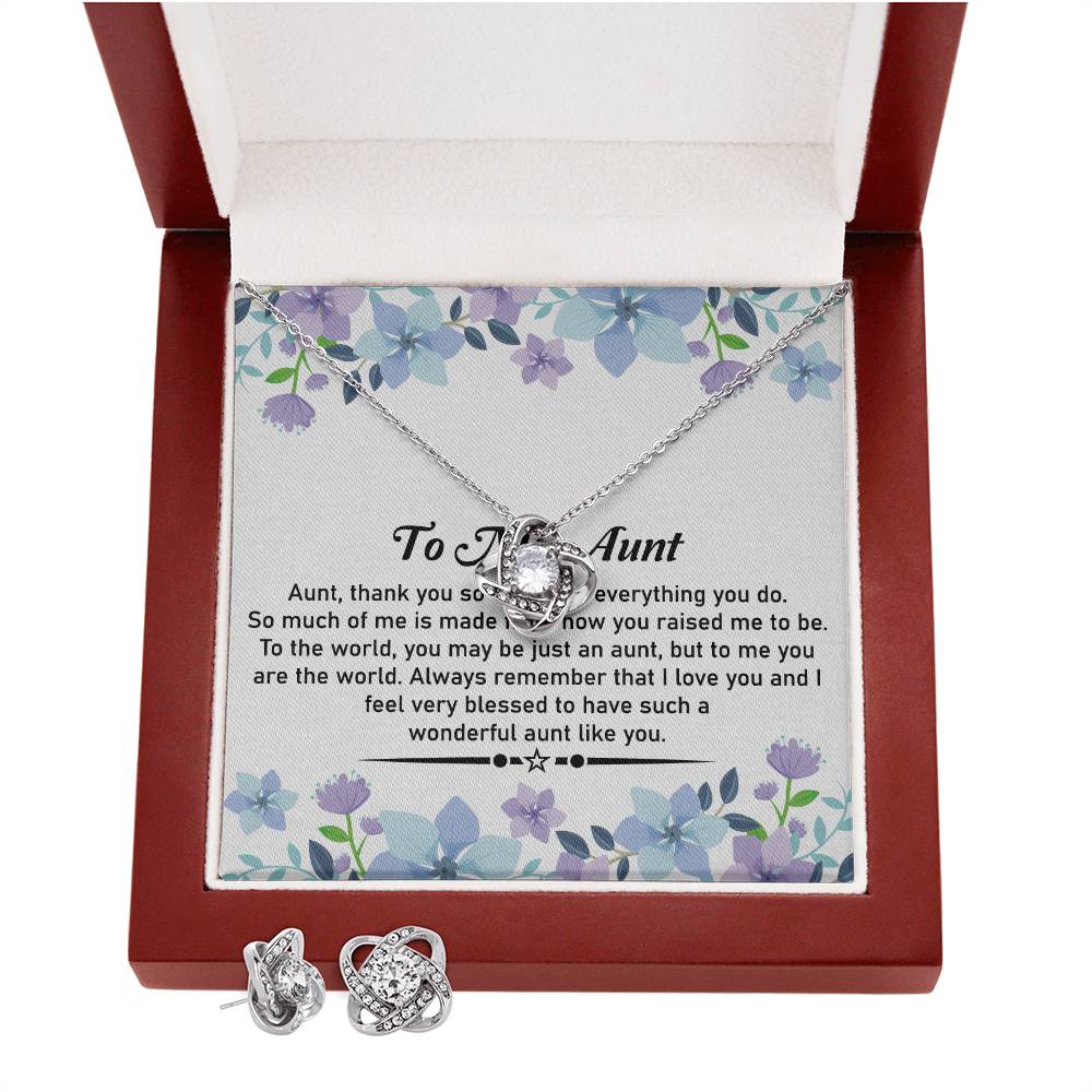 Love Knot Necklace and Earring Set – Ideal for Gifting to Your Cherished Aunt - SOUVMOUR