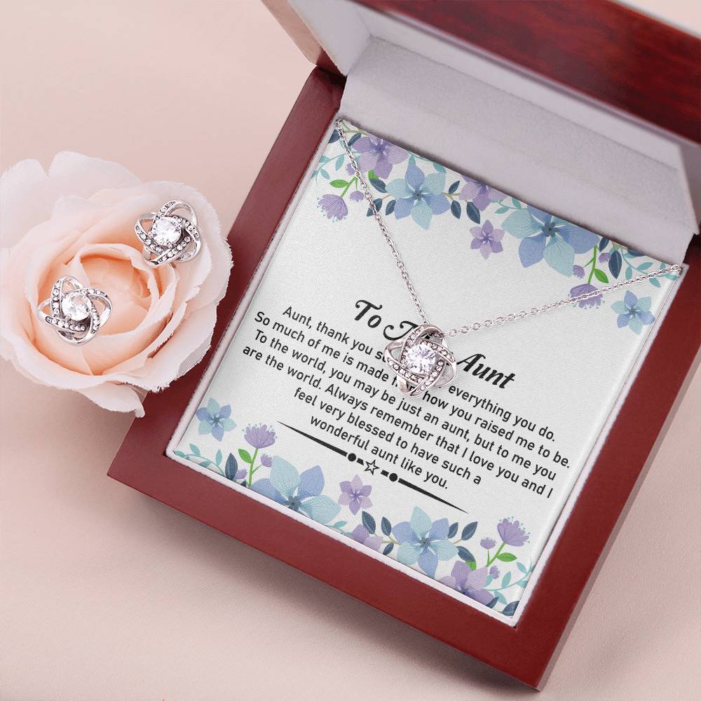 Love Knot Necklace and Earring Set – Ideal for Gifting to Your Cherished Aunt - SOUVMOUR