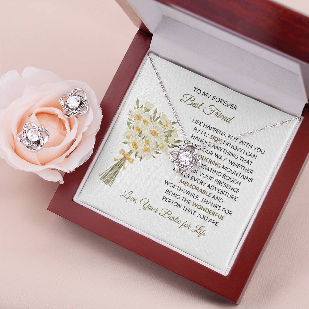 To My Forever Best Friend Necklace and Earring Set | Best Friend Gift| | Git For Love And Loyalty.