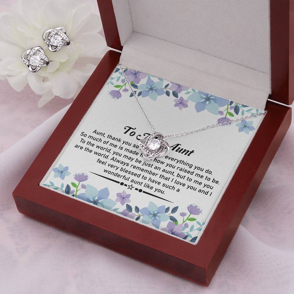 Love Knot Necklace and Earring Set – Ideal for Gifting to Your Cherished Aunt - SOUVMOUR