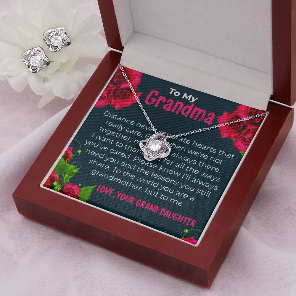 To My Grandma | Elegant Love Knot Necklace Gift from Granddaughter | Gift for Grandma