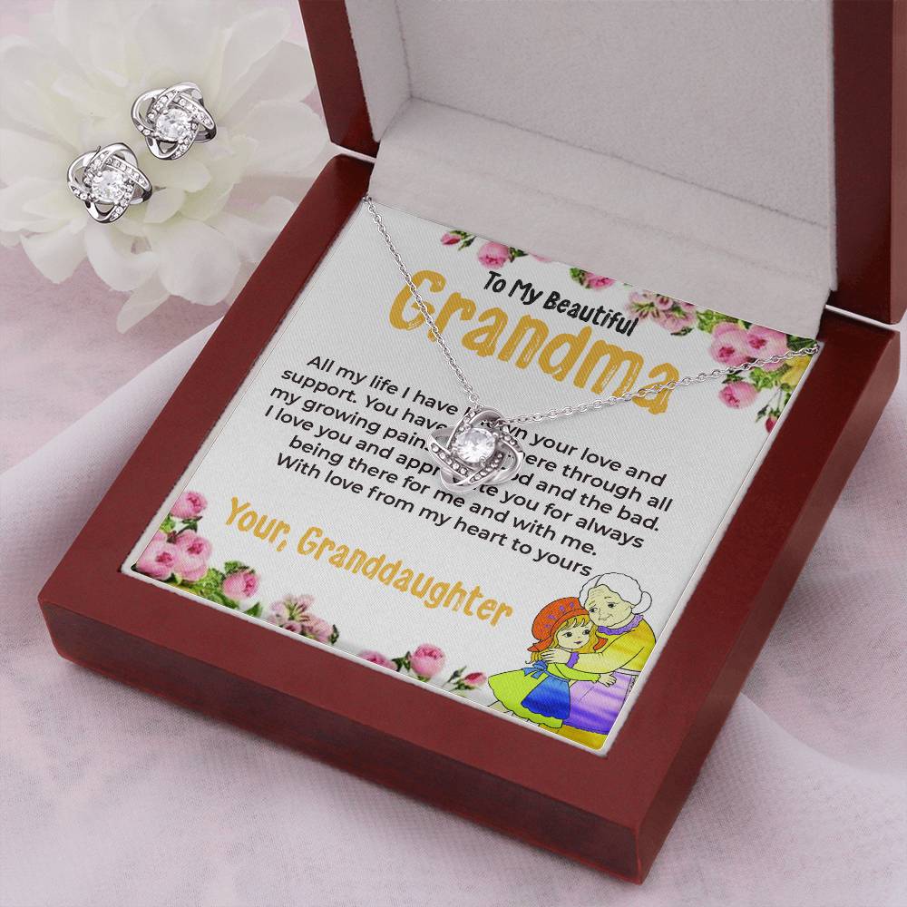 To My Beautiful Grandma | Love Knot Necklace Gift from Granddaughter | Gift for Grandma
