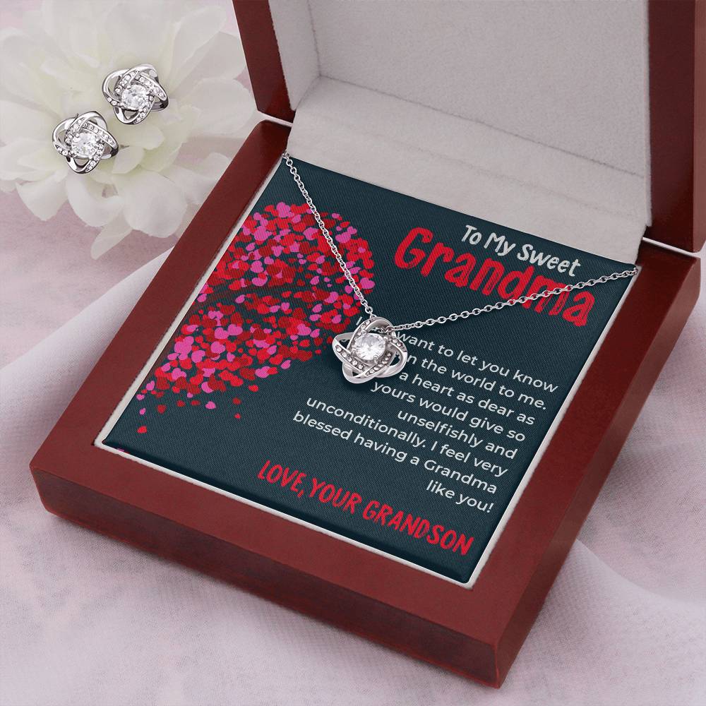 To My Sweet Grandma | Timeless Love Knot Necklace Gift from Grandson | Gift for Grandma