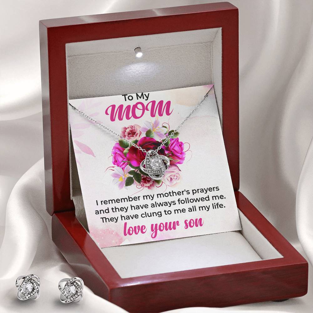 To My Mom | Beautiful Jewelry Set Featuring Love Knot Design from Son