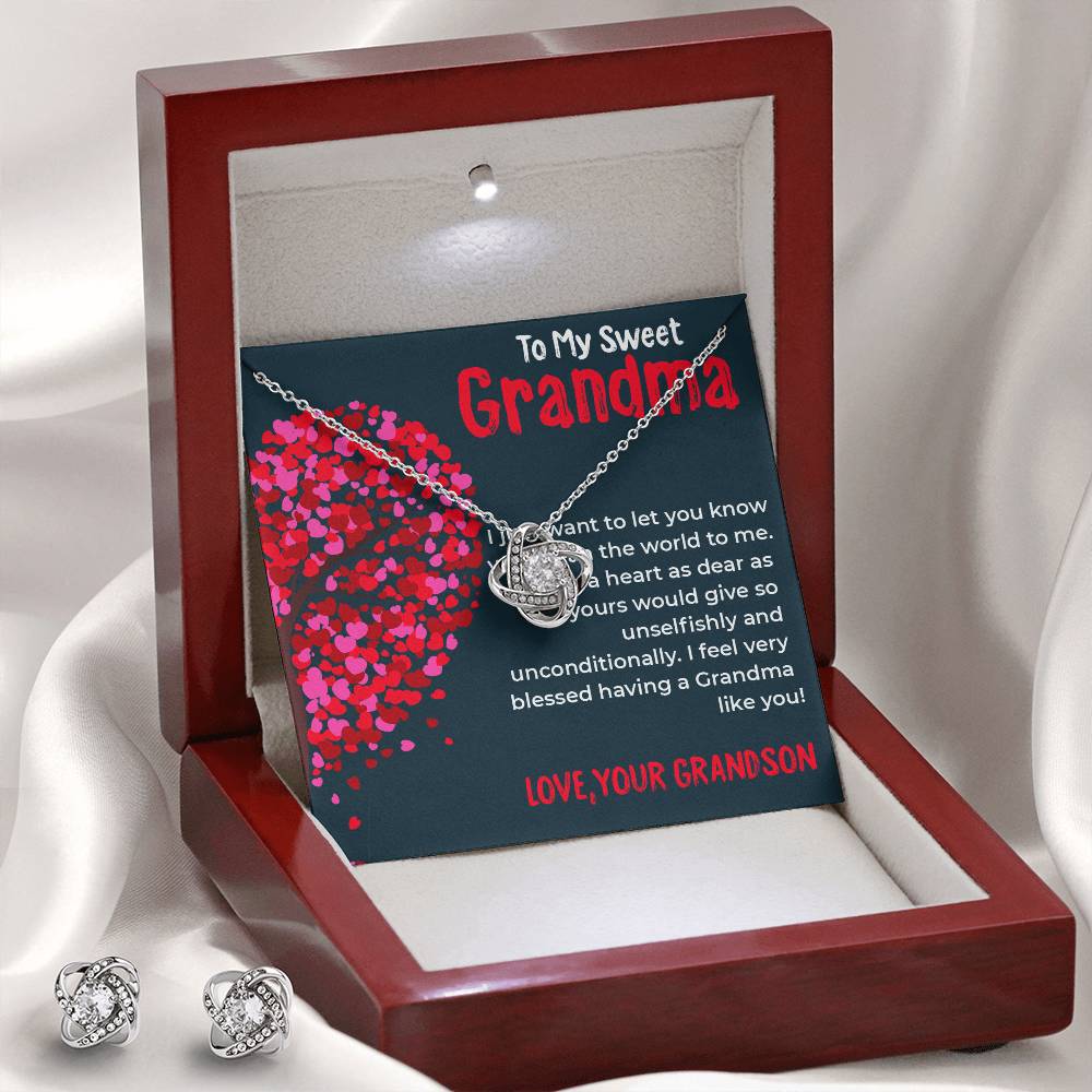 To My Sweet Grandma | Timeless Love Knot Necklace Gift from Grandson | Gift for Grandma