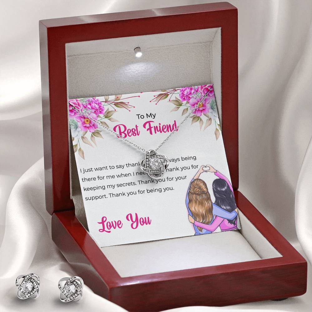 To My Amazing Best Friend Necklace and Earrings Set - Appreciation Necklace Gift For Bestie