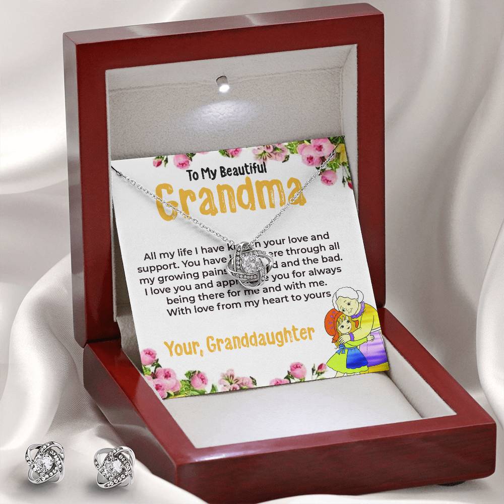 To My Beautiful Grandma | Love Knot Necklace Gift from Granddaughter | Gift for Grandma