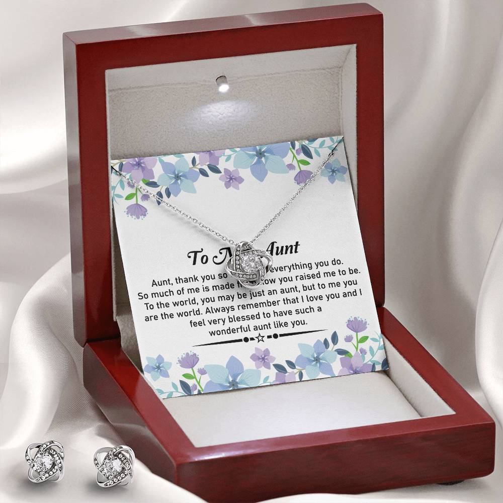 Love Knot Necklace and Earring Set – Ideal for Gifting to Your Cherished Aunt - SOUVMOUR