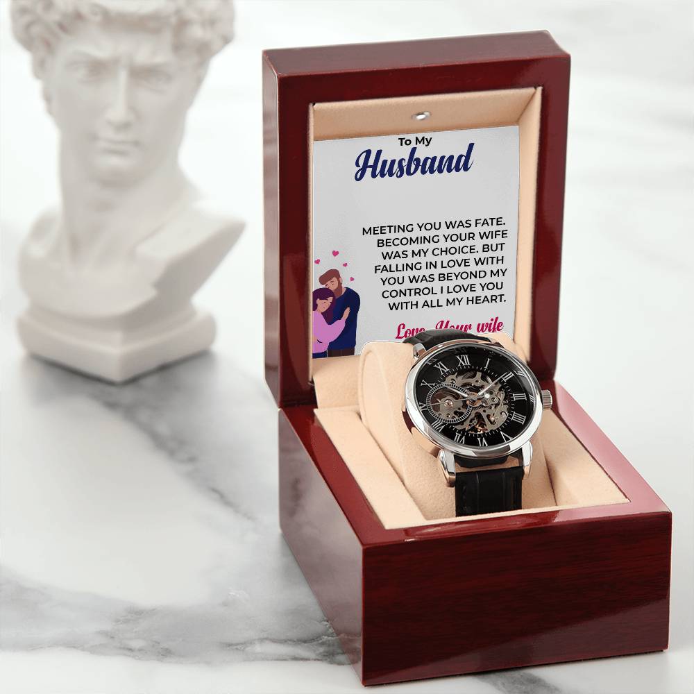 To My Awesome Husband Openwork Watch | Elegant Watch Gift
