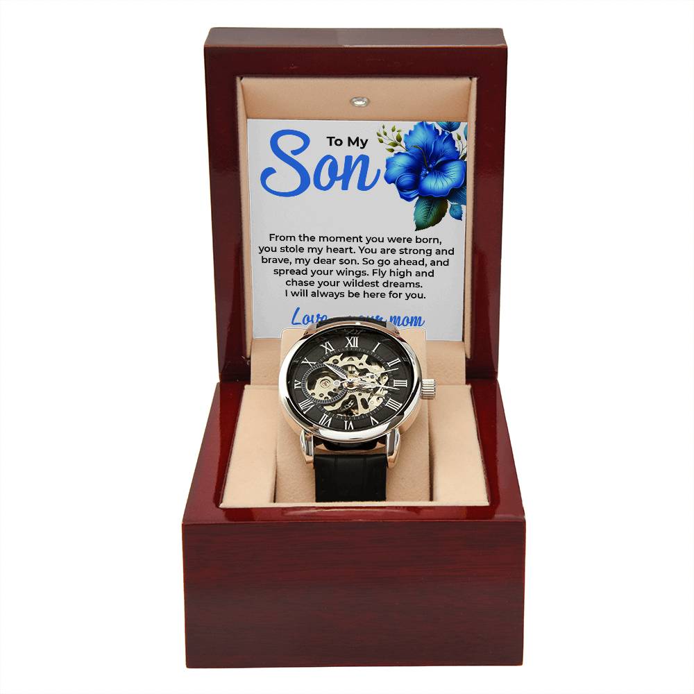 To My Dear Son | Openwork Watch Gift from Mom | Meaningful Watch Gift