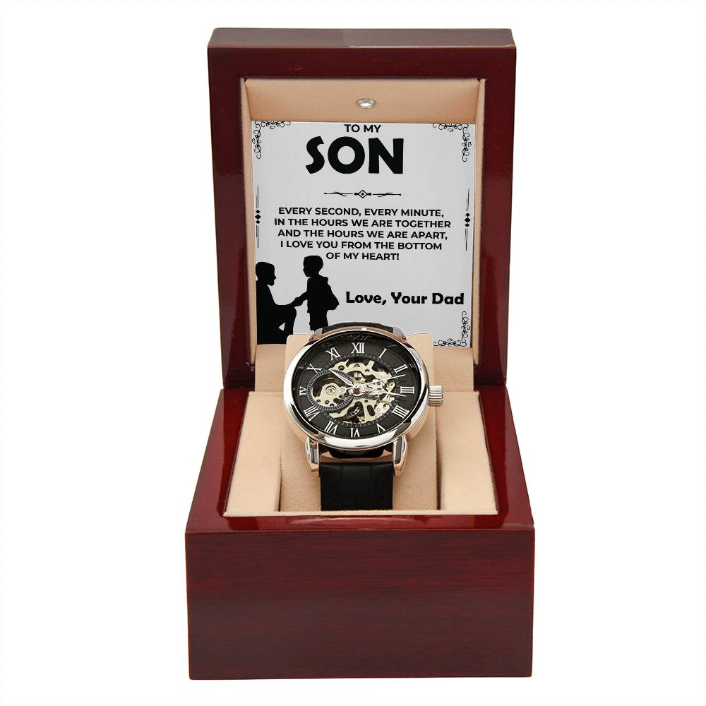 Dear Son | Openwork Watch Gift from Dad | Elegant Watch for Son