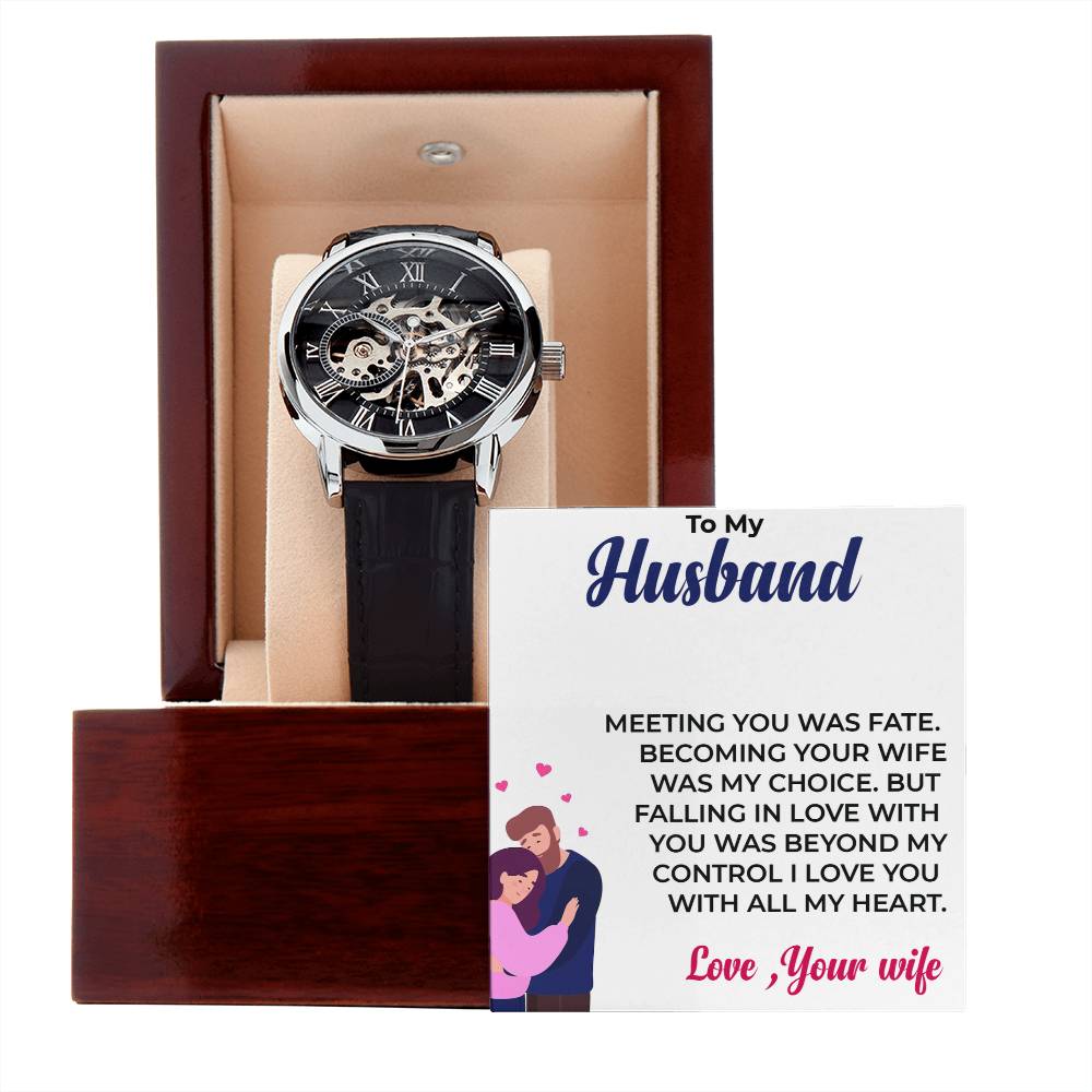 To My Awesome Husband Openwork Watch | Elegant Watch Gift
