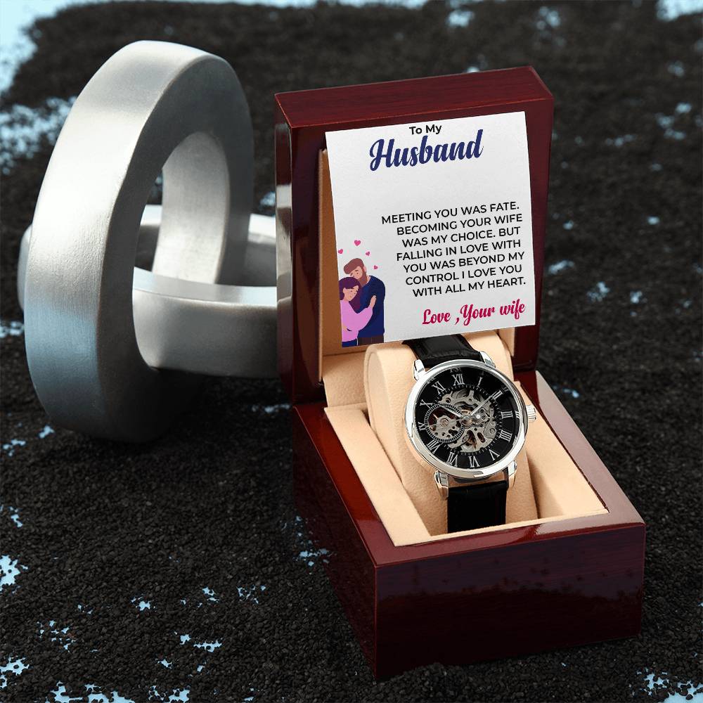 To My Awesome Husband Openwork Watch | Elegant Watch Gift