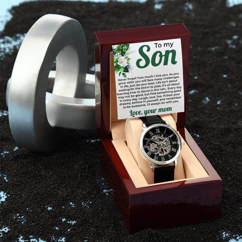 To My Lovely Boy | Openwork Watch Gift from Mom | Special Son Watch