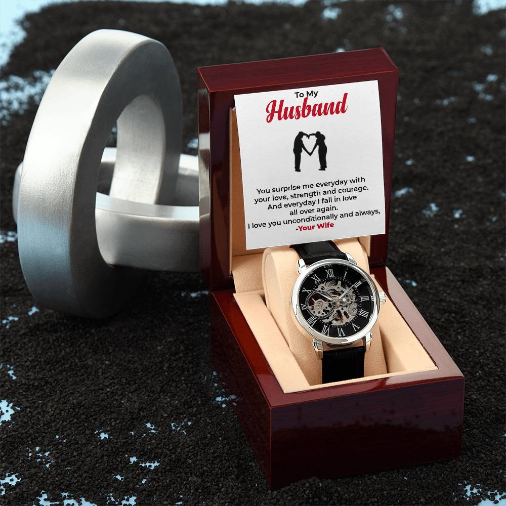 To The Love of My Life Openwork Watch | Classic Gift for Him