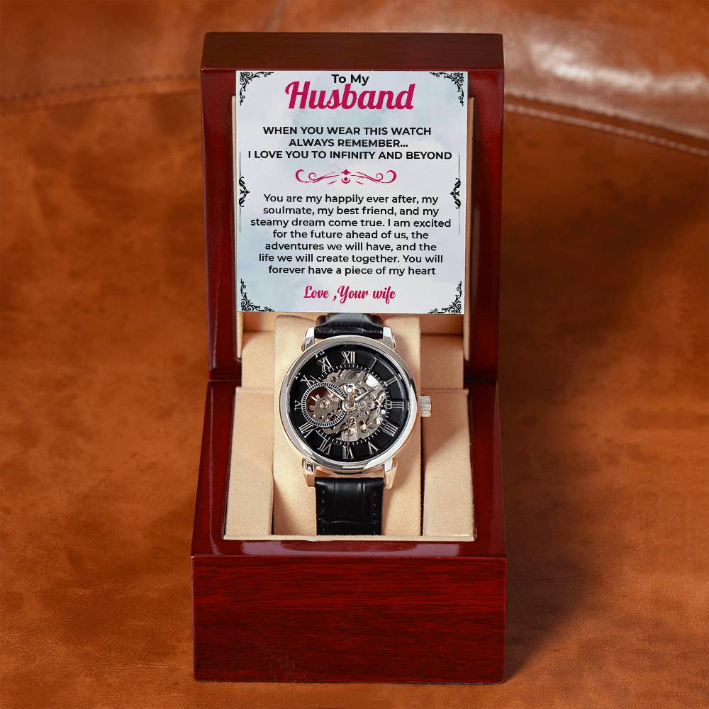 To My Husband Openwork Watch Gift | Timeless Watch Gift For Husband