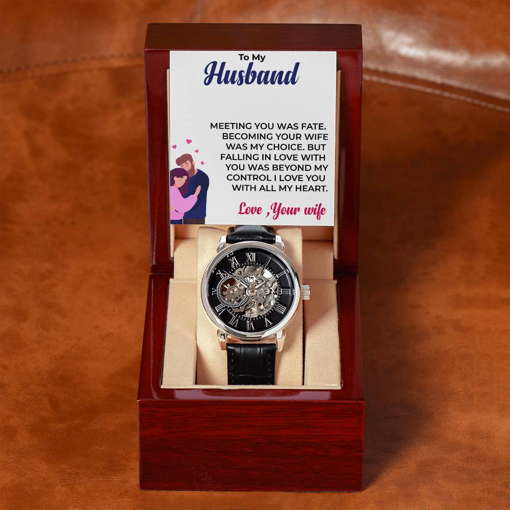To My Awesome Husband Openwork Watch | Elegant Watch Gift