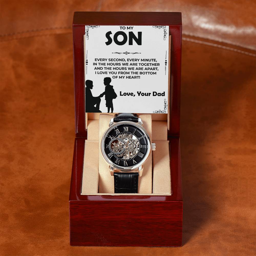 Dear Son | Openwork Watch Gift from Dad | Elegant Watch for Son