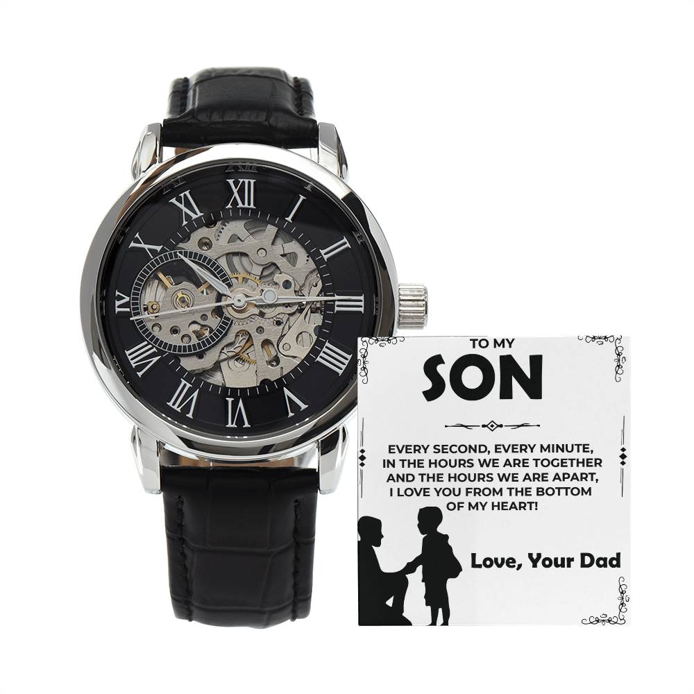 Dear Son | Openwork Watch Gift from Dad | Elegant Watch for Son