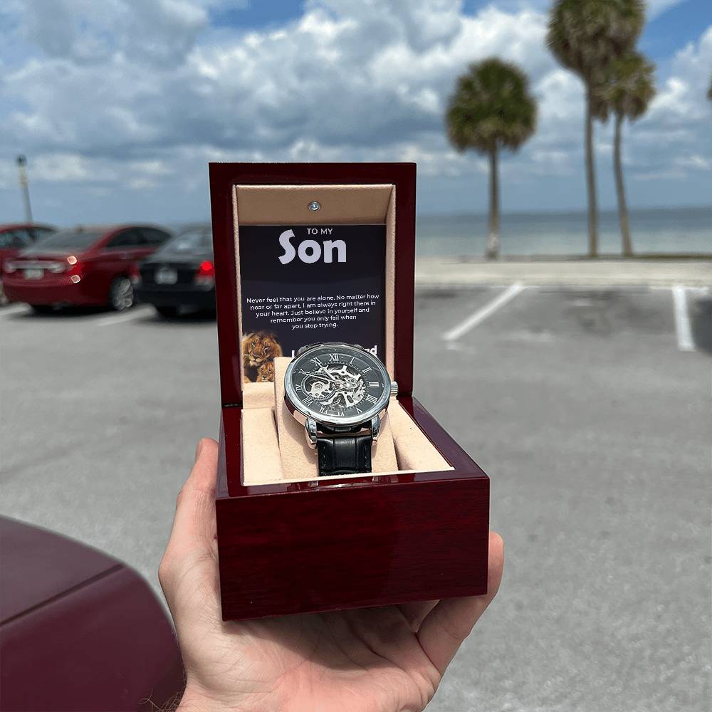 To My Brave Son | Openwork Watch Gift from Dad | Timeless Gift for Son