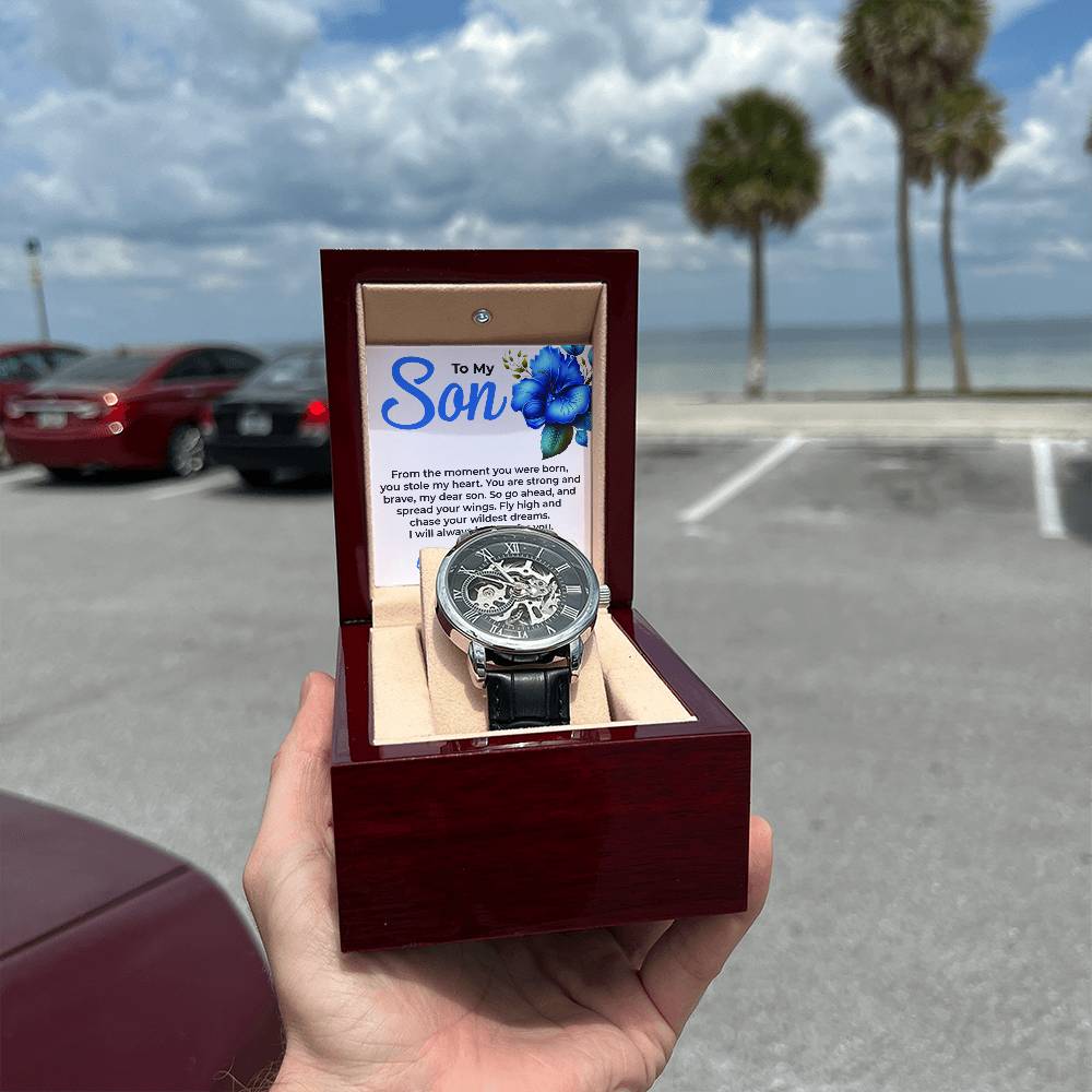 To My Dear Son | Openwork Watch Gift from Mom | Meaningful Watch Gift