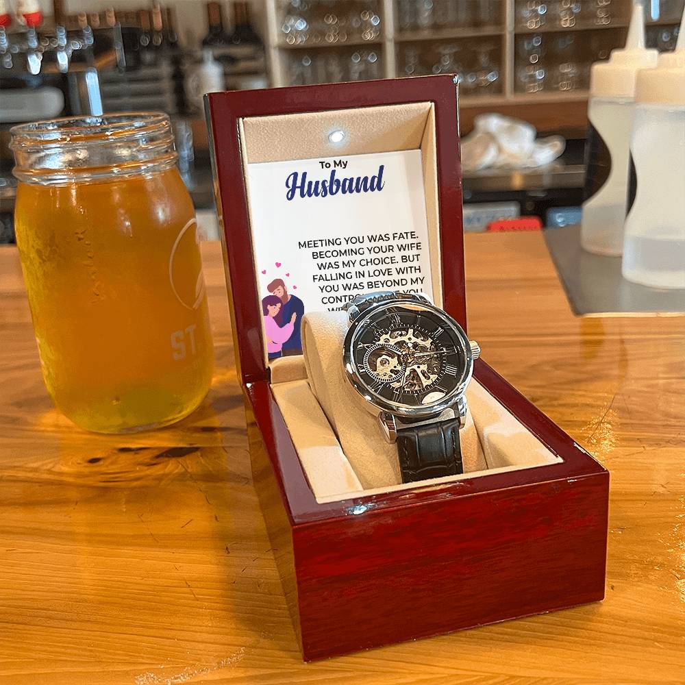 To My Awesome Husband Openwork Watch | Elegant Watch Gift