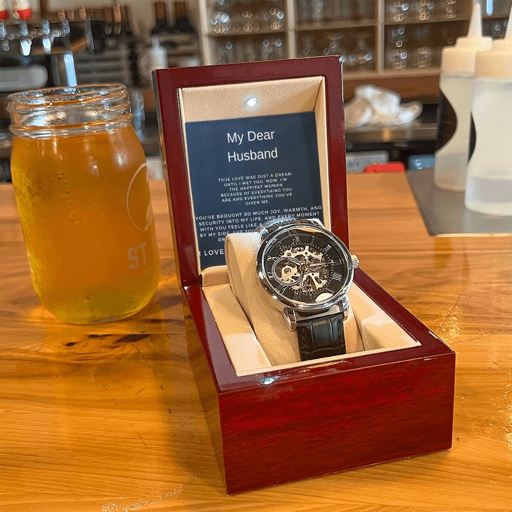 My Dear Husband Openwork Watch | Stylish Gift for Husband