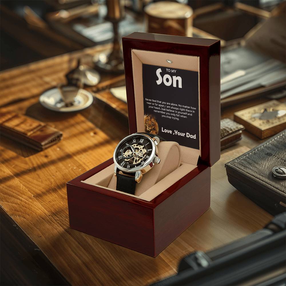 To My Brave Son | Openwork Watch Gift from Dad | Timeless Gift for Son