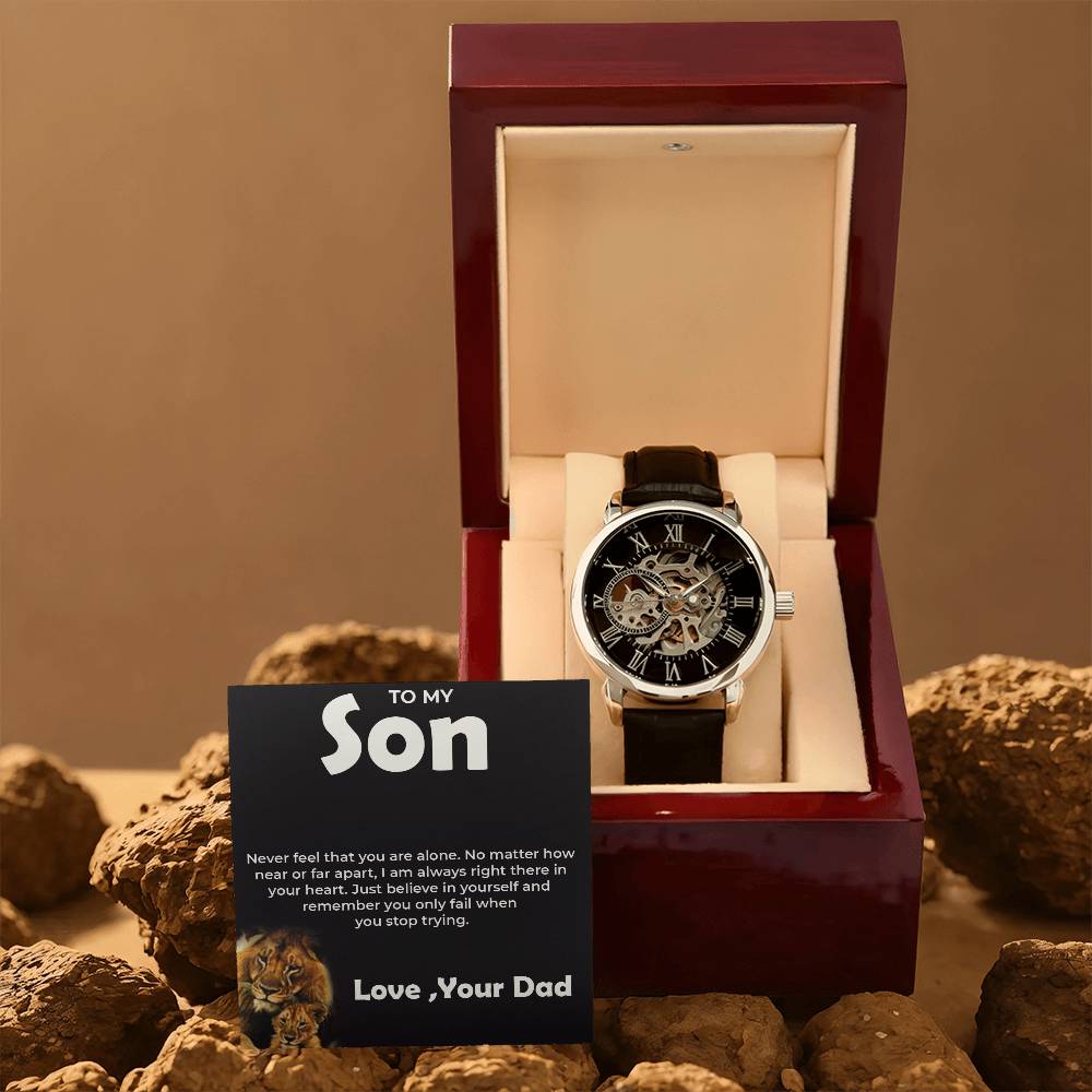 To My Brave Son | Openwork Watch Gift from Dad | Timeless Gift for Son