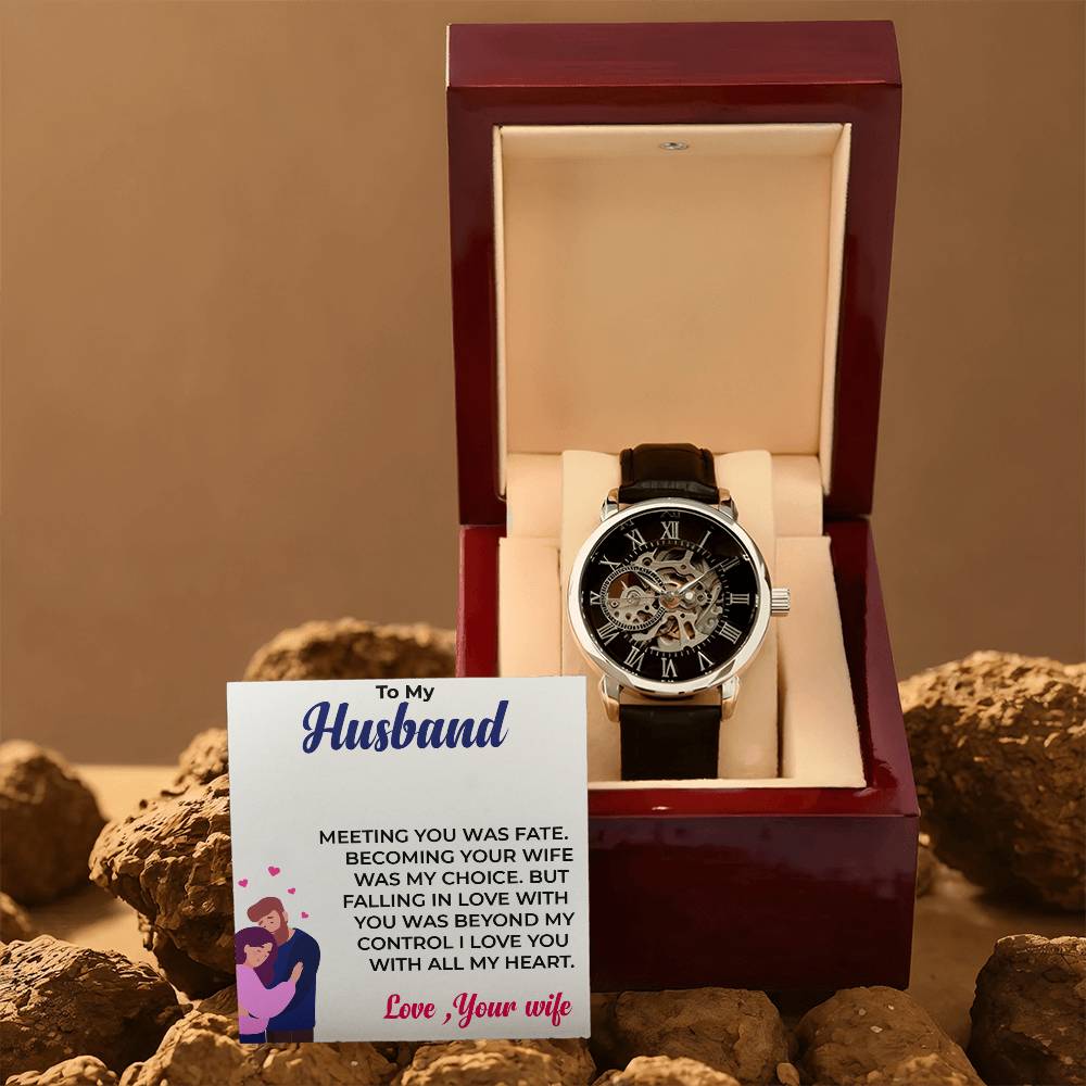To My Awesome Husband Openwork Watch | Elegant Watch Gift