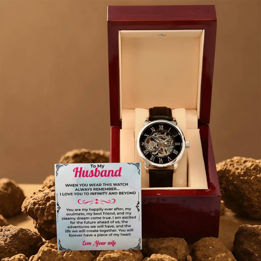 To My Husband Openwork Watch Gift | Timeless Watch Gift For Husband
