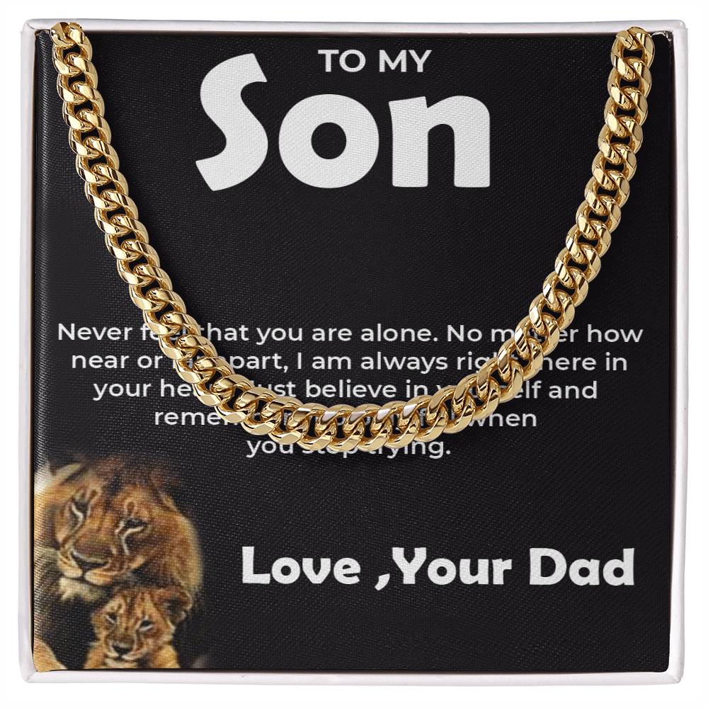 To My Brave Son | Cuban Link Chain from Dad | Stylish Jewelry Gift for Any Occasion