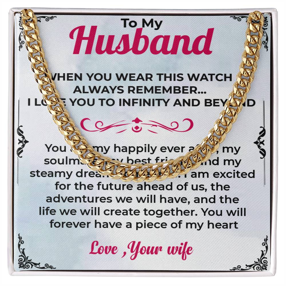 To My Husband | Bold Cuban Link Chain Necklace for Any Occasion