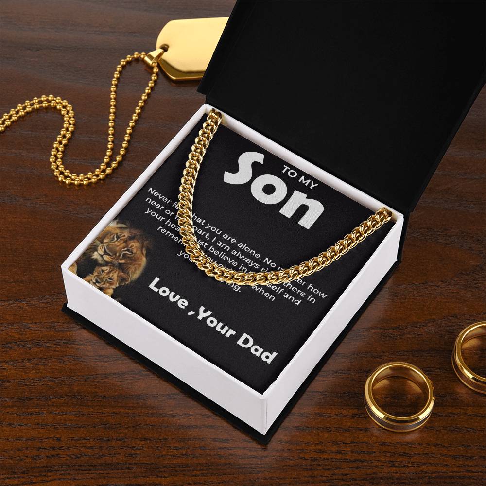 To My Brave Son | Cuban Link Chain from Dad | Stylish Jewelry Gift for Any Occasion