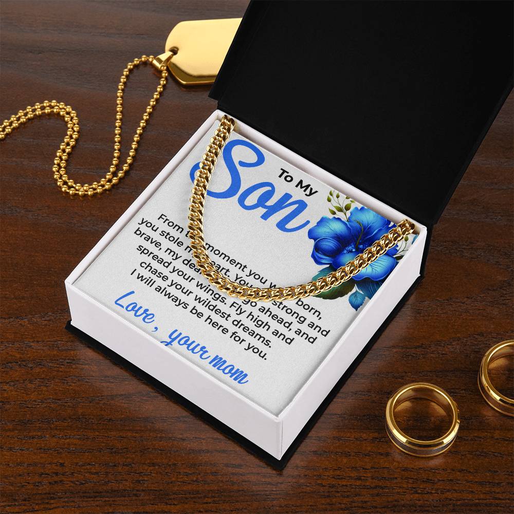 To My Dear Son | Cuban Link Chain Gift from Mom | Thoughtful and Timeless Memento