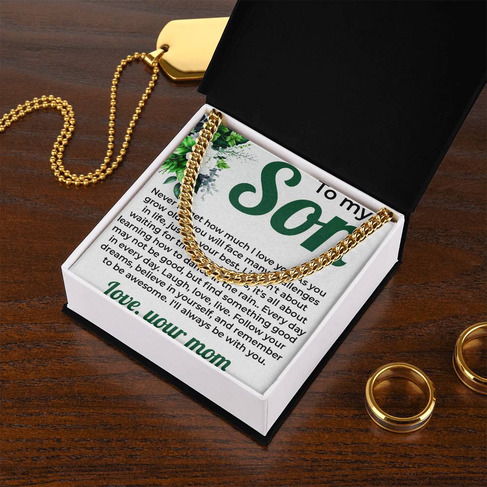 To My Lovely Boy | Cuban Link Chain from Mom to Son | Perfect Gift for Birthday or Graduation