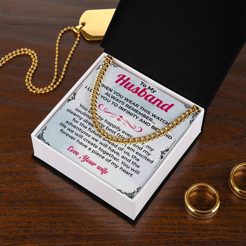 To My Husband | Bold Cuban Link Chain Necklace for Any Occasion