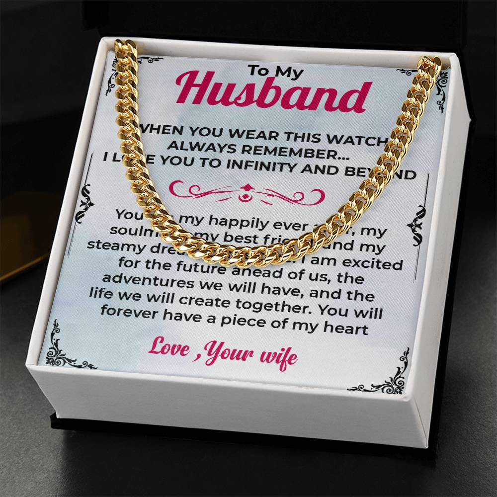 To My Husband | Bold Cuban Link Chain Necklace for Any Occasion