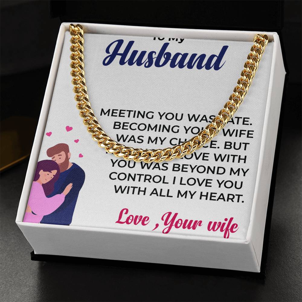 To My Husband | Stylish Cuban Link Chain Necklace Gift for Him