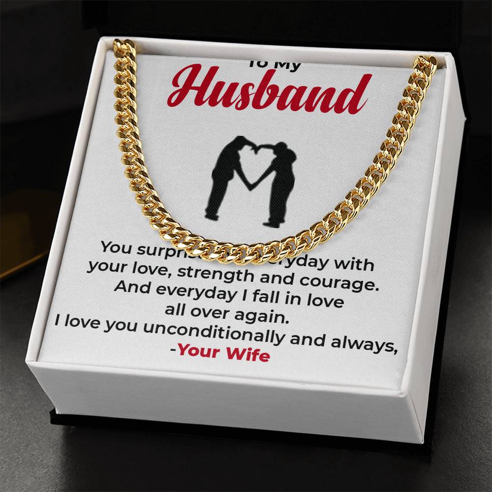 To My Husband | Elegant Cuban Link Chain Necklace for Any Occasion