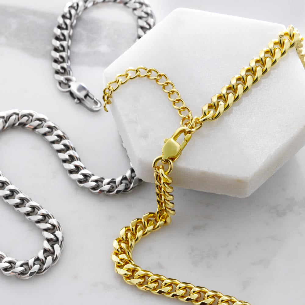 Dear Son | Cuban Link Chain Necklace Gift | Meaningful Jewelry from Dad to Son