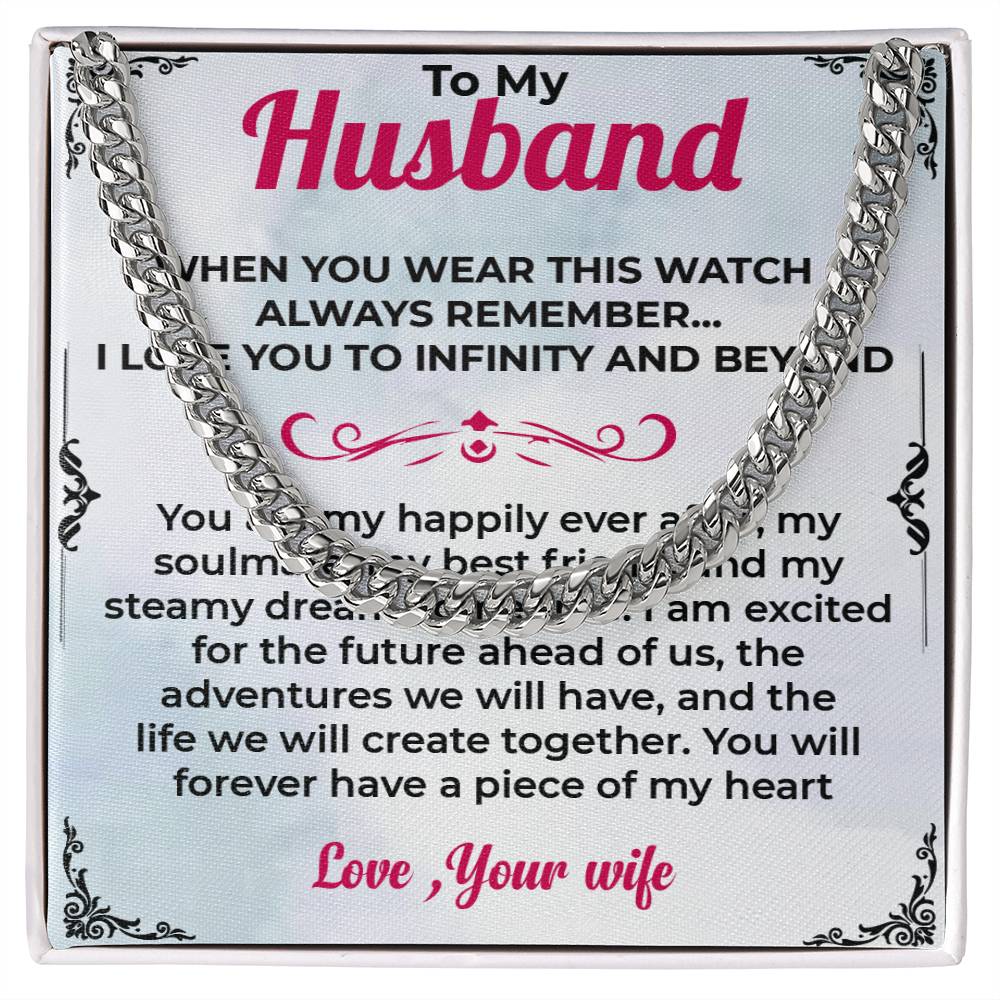 To My Husband | Bold Cuban Link Chain Necklace for Any Occasion