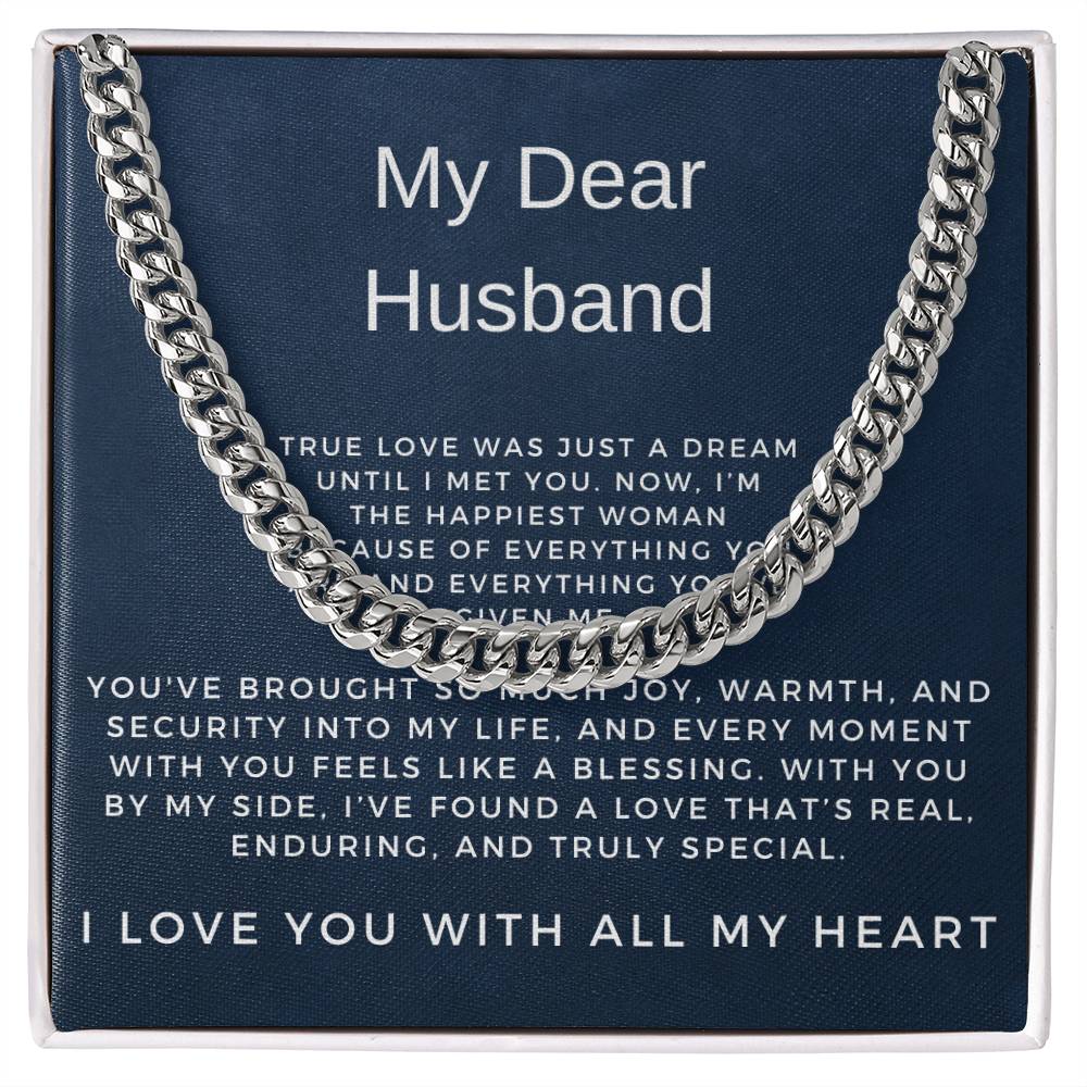 To My Dear Husband | Timeless Cuban Link Chain Necklace Gift for Him