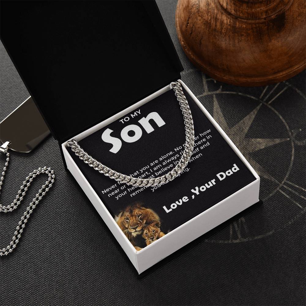 To My Brave Son | Cuban Link Chain from Dad | Stylish Jewelry Gift for Any Occasion