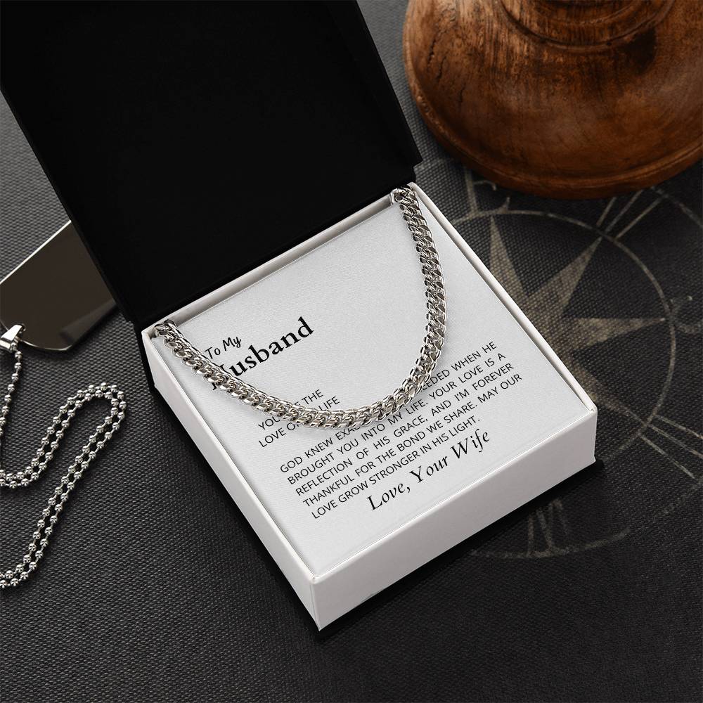 To My Husband, the Love of My Life | Classic Cuban Link Chain Necklace for Any Occasion