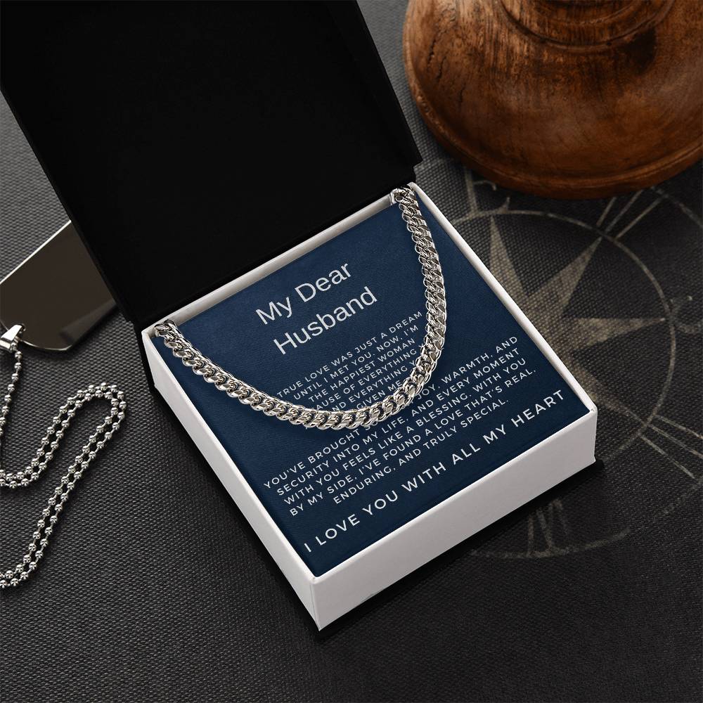To My Dear Husband | Timeless Cuban Link Chain Necklace Gift for Him