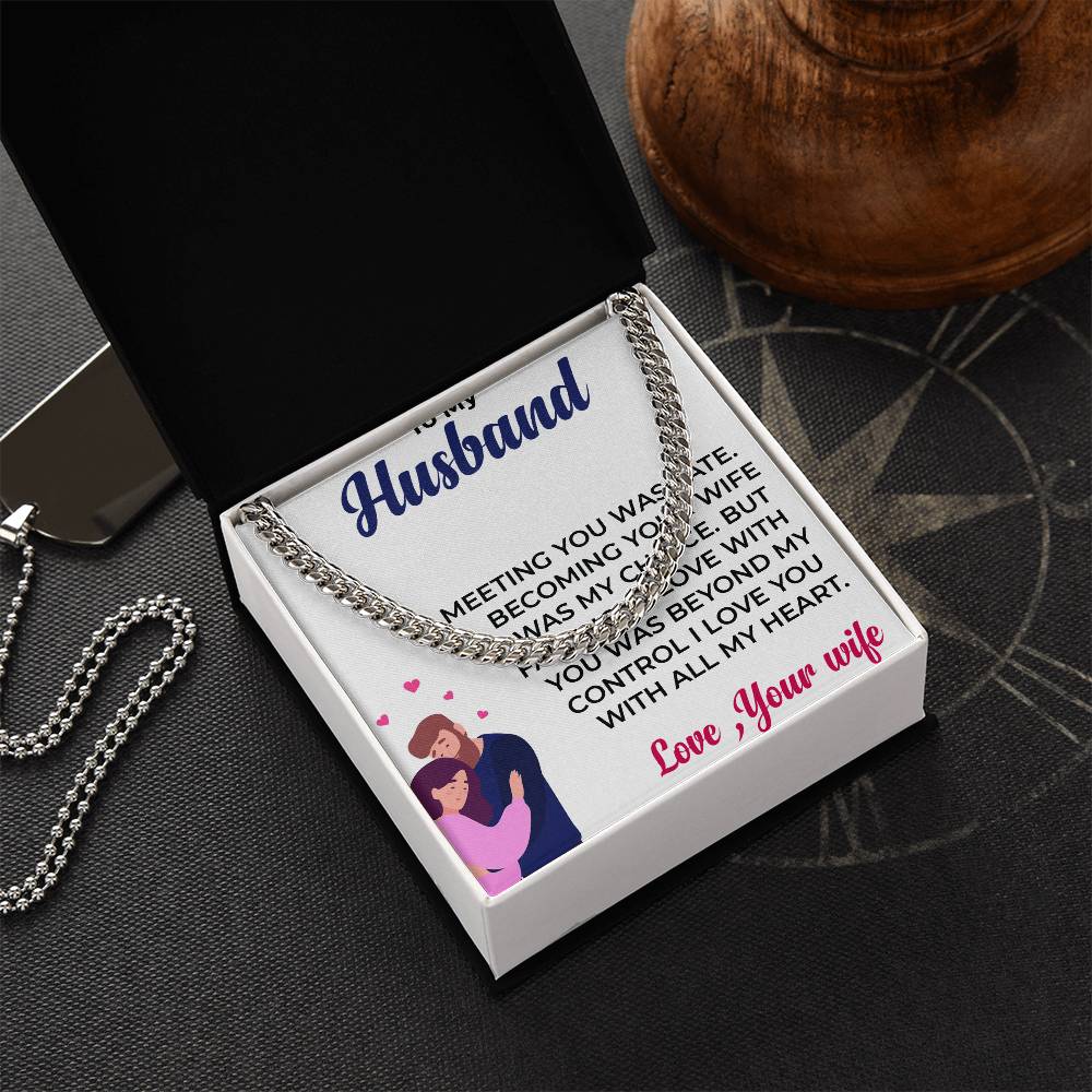 To My Husband | Stylish Cuban Link Chain Necklace Gift for Him