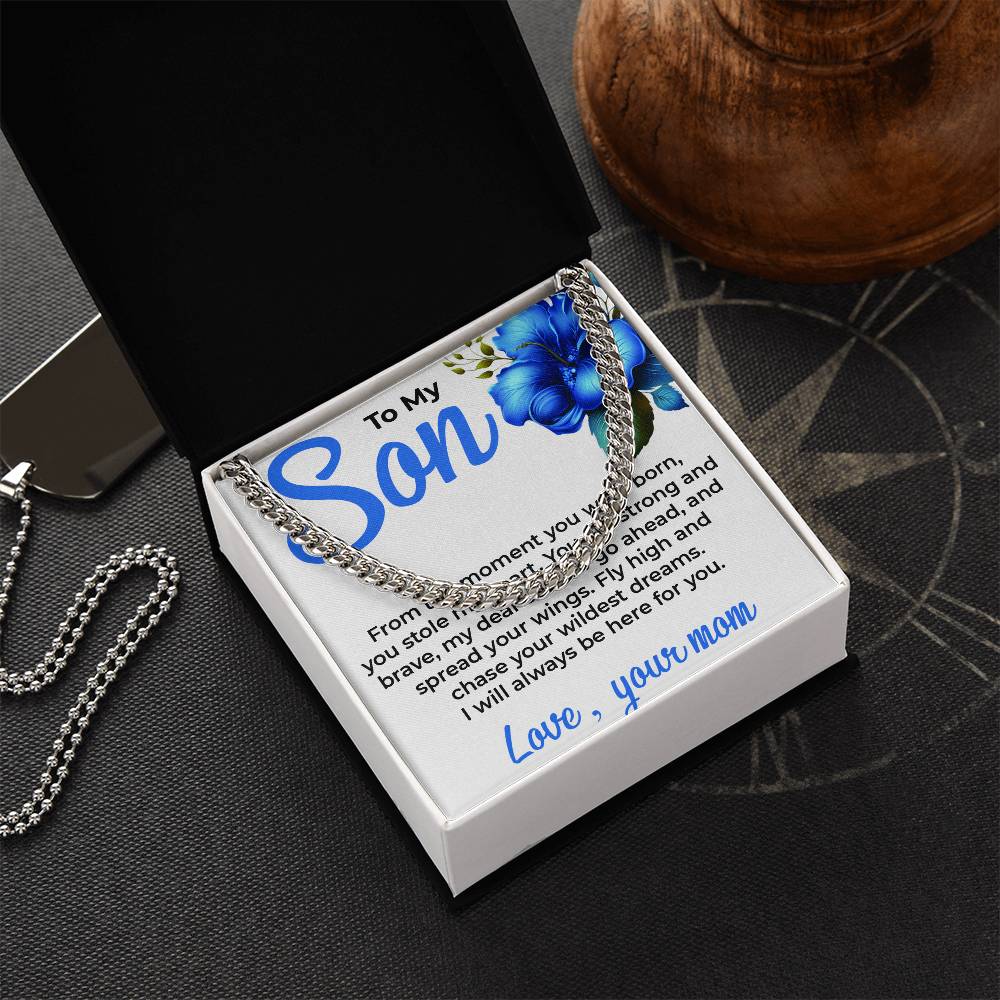 To My Dear Son | Cuban Link Chain Gift from Mom | Thoughtful and Timeless Memento