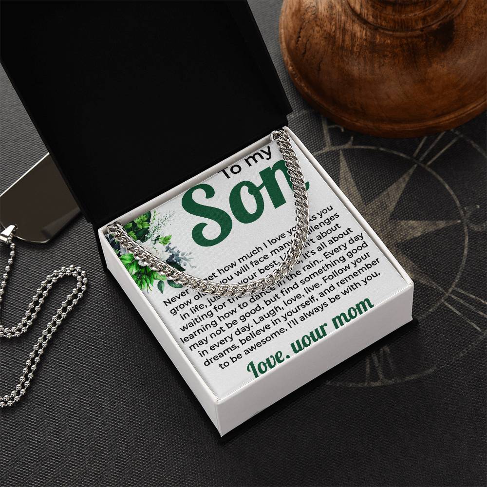 To My Lovely Boy | Cuban Link Chain from Mom to Son | Perfect Gift for Birthday or Graduation